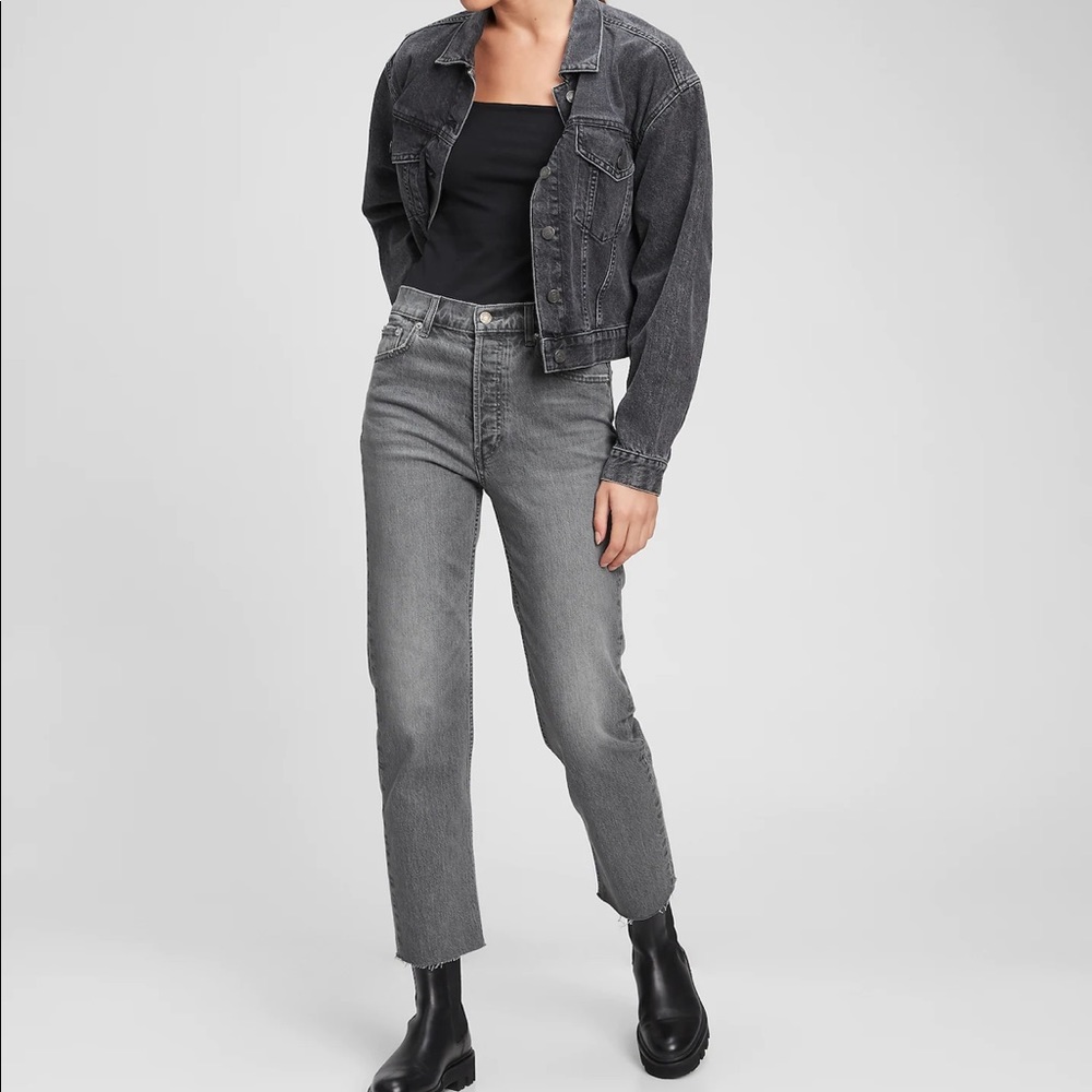4 For 30$ 🧞‍♀️Gap Cheeky Straight High Rise Black Wash Jeans